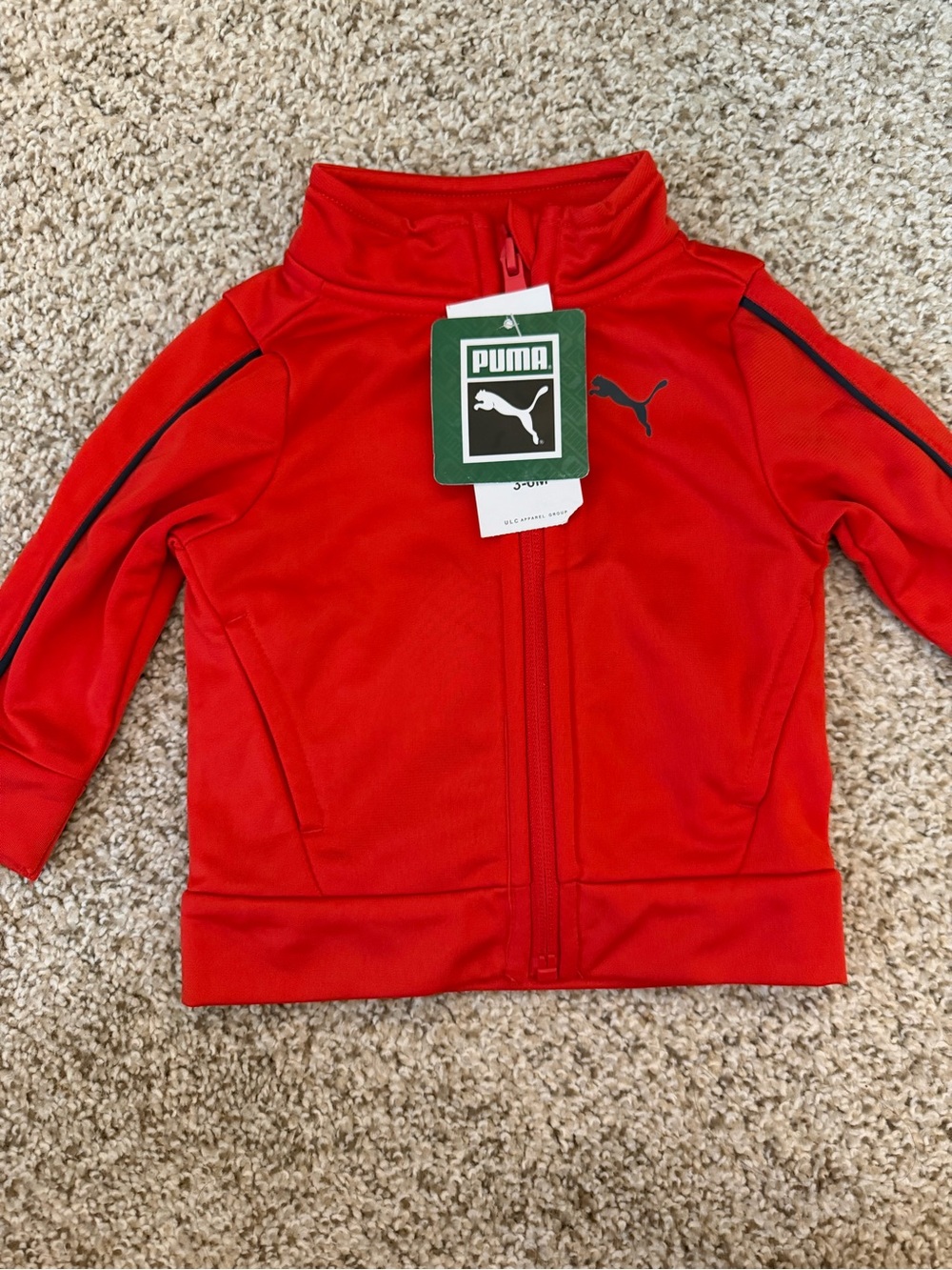 Puma Kids Red Full-Zip Swim Rashguard
